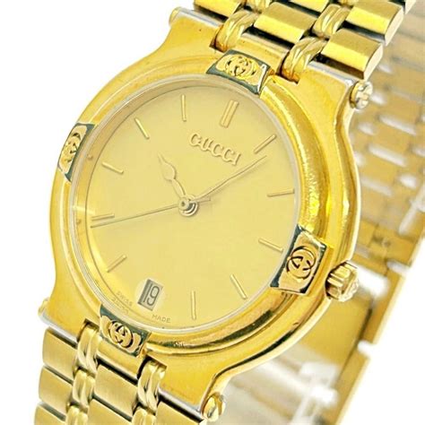 gucci 9200m date black dial gold plated quartz|Recommended gucci 9200m by Model .